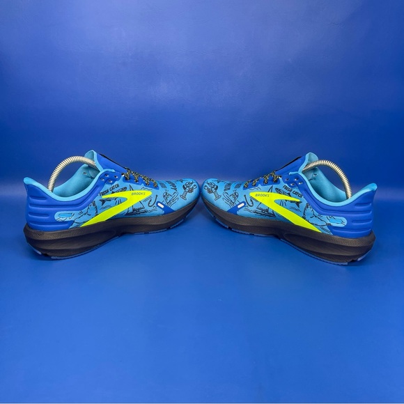 NEW Brooks Launch 9 “Boston Run Happy” Athletic Shoes Blue Electric Green - Picture 6 of 9